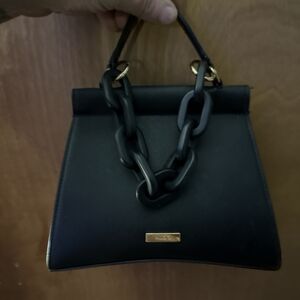 Aldo Black Mini Bag with Gold Details